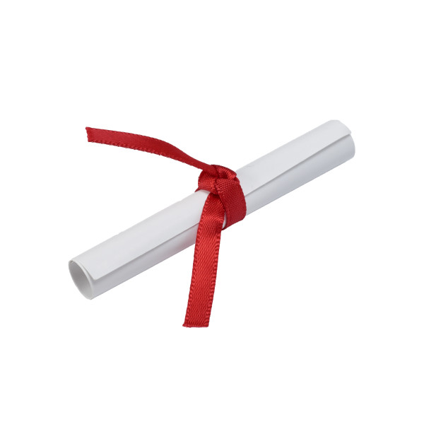 2.75 Party Paper Graduation Diploma White Paper Red Ribbon - Cappel's